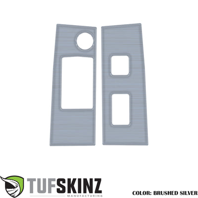 Access Cab Door Switch Panel Accent Trim Fits 2016-2023 Toyota Tacoma Access Cab Brushed Silver