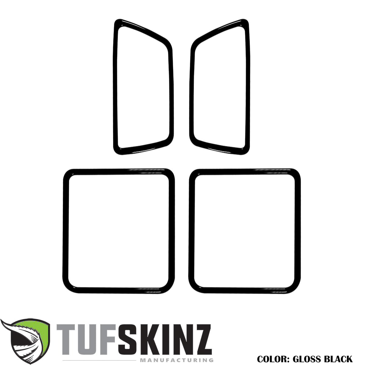 Access Cab Door Handle Surround Accent Trim Fits 2016-2021 Toyota Tacoma Access Cab Gloss Black