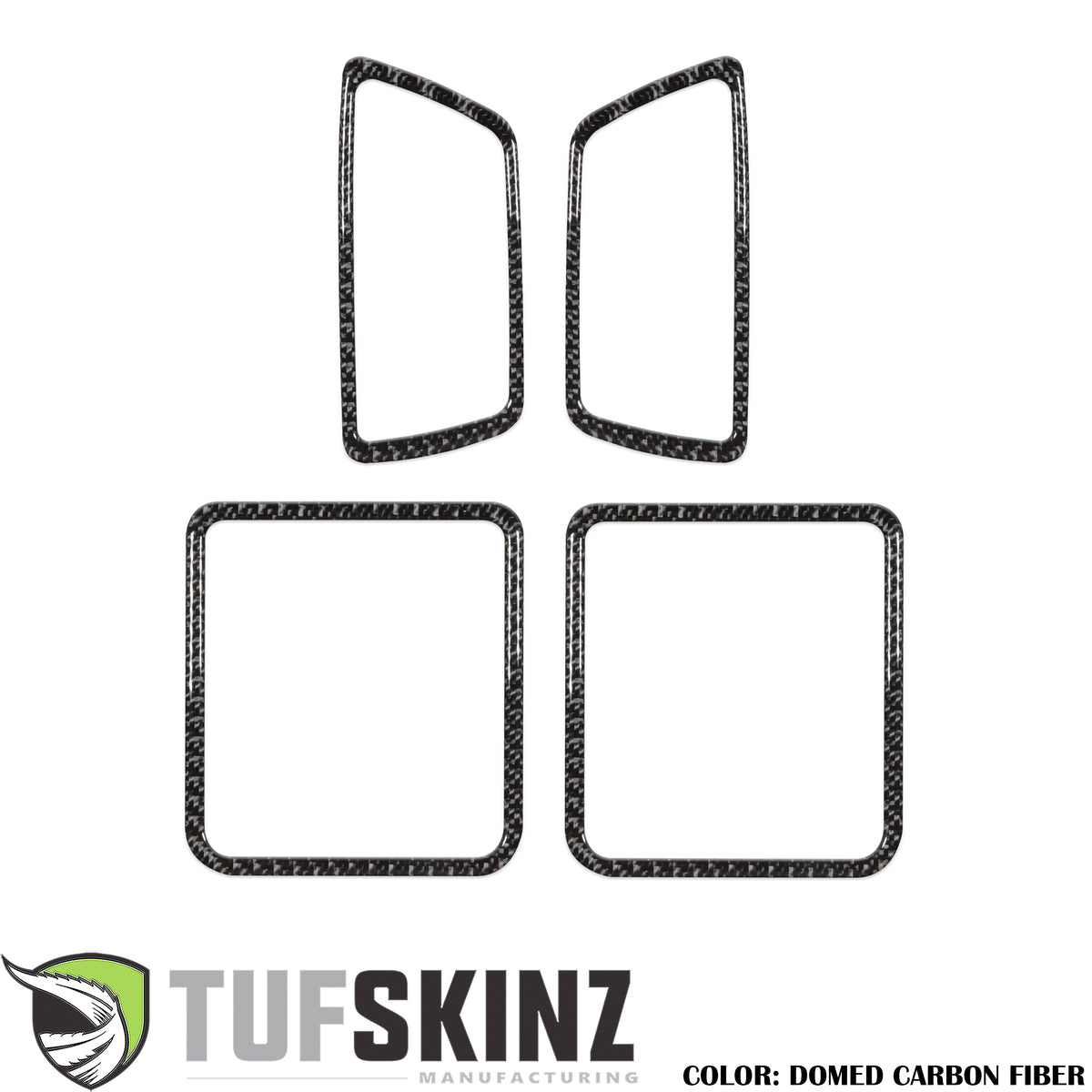 Access Cab Door Handle Surround Accent Trim Fits 2016-2021 Toyota Tacoma Access Cab Real Carbon Fiber(Domed)