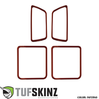 Access Cab Door Handle Surround Accent Trim Fits 2016-2021 Toyota Tacoma Access Cab Inferno (Similar to EXTERIOR Inferno Orange)