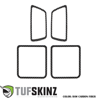 Access Cab Door Handle Surround Accent Trim Fits 2016-2021 Toyota Tacoma Access Cab Real Carbon Fiber(Raw)