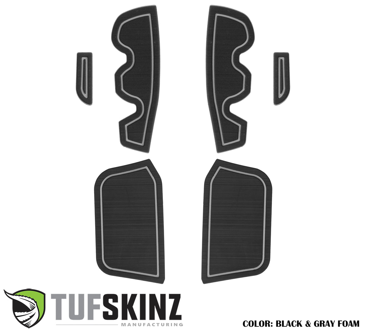 Access Cab Side Door Pocket Inserts Fits 2016-2023 Toyota Tacoma Access Cab Black/Gray