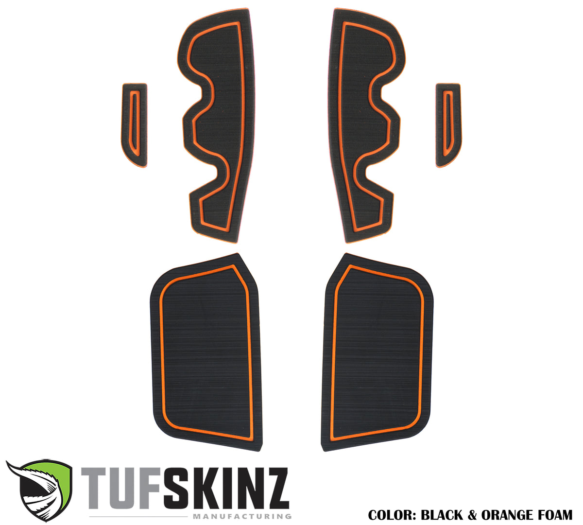 Access Cab Side Door Pocket Inserts Fits 2016-2023 Toyota Tacoma Access Cab Black/Orange