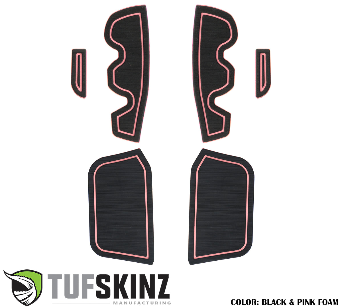 Access Cab Side Door Pocket Inserts Fits 2016-2023 Toyota Tacoma Access Cab Black/Pink