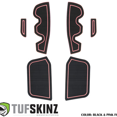 Access Cab Side Door Pocket Inserts Fits 2016-2023 Toyota Tacoma Access Cab Black/Pink