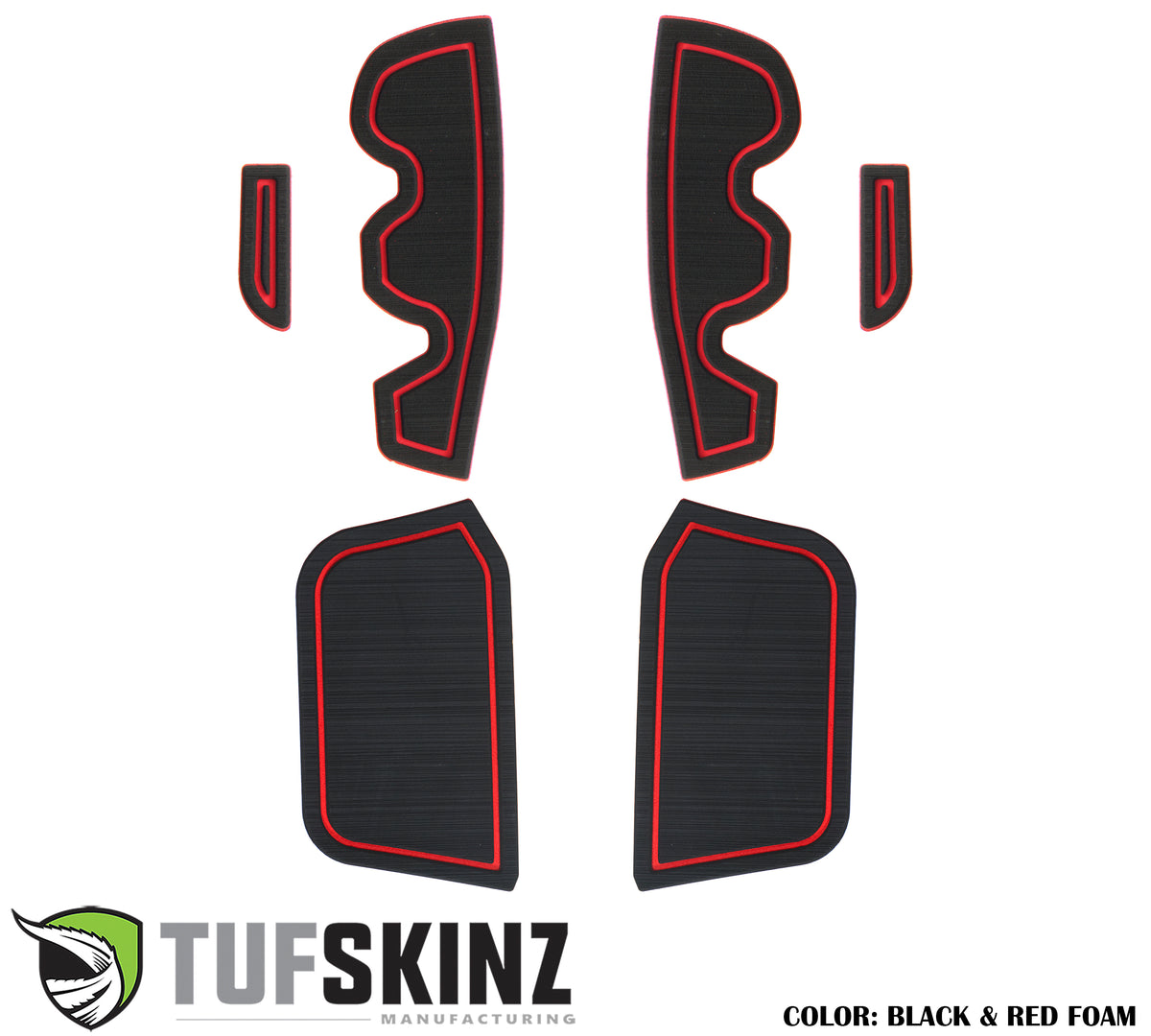 Access Cab Side Door Pocket Inserts Fits 2016-2023 Toyota Tacoma Access Cab Black/Red