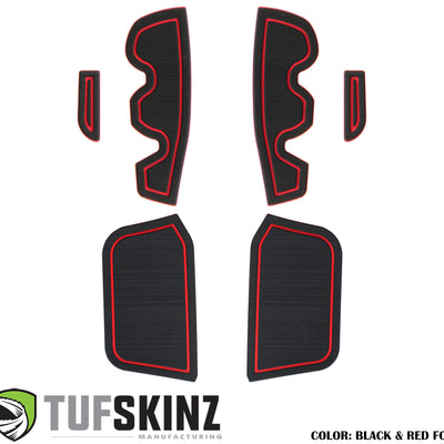 Access Cab Side Door Pocket Inserts Fits 2016-2023 Toyota Tacoma Access Cab Black/Red