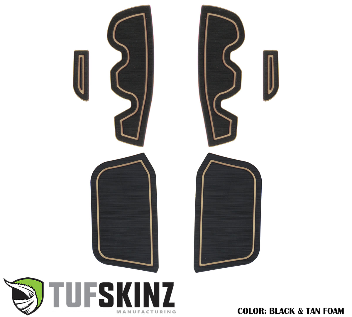 Access Cab Side Door Pocket Inserts Fits 2016-2023 Toyota Tacoma Access Cab Black/Tan