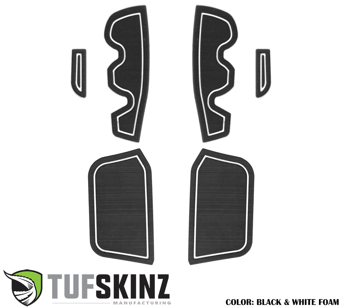 Access Cab Side Door Pocket Inserts Fits 2016-2023 Toyota Tacoma Access Cab Black/White