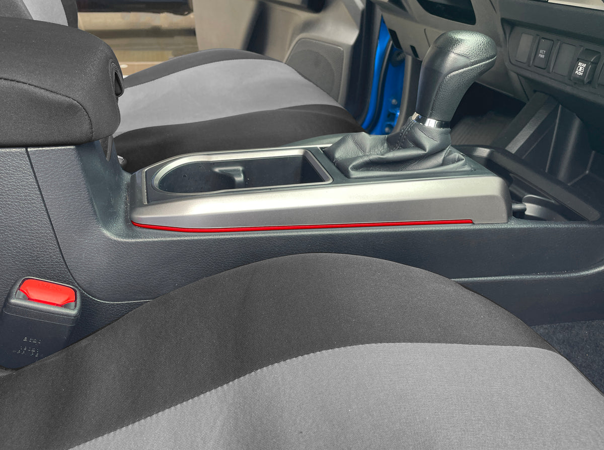 Automatic - Side Center Console Line Inserts Fits 2016-2022 Toyota Tacoma Automatic *OE Color - Gloss TRD Red