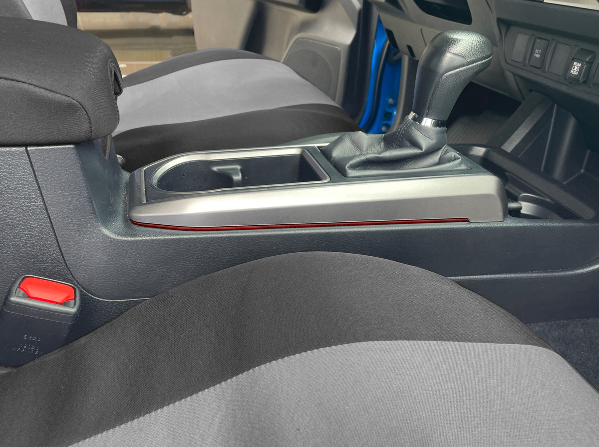 Automatic - Side Center Console Line Inserts Fits 2016-2022 Toyota Tacoma Automatic Ruby Red (Similar to Barcelona Red)