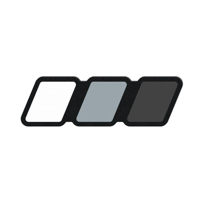 TRI-Color Standard Badge Overlays Fits - Toyota Textured (Standard Badge) Black w/ Grayscale TRI-Color