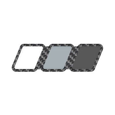TRI-Color Standard Badge Overlays Fits - Toyota Domed (Standard Badge) Grayscale TRI-Color w/ Real Carbon Fiber(Domed)