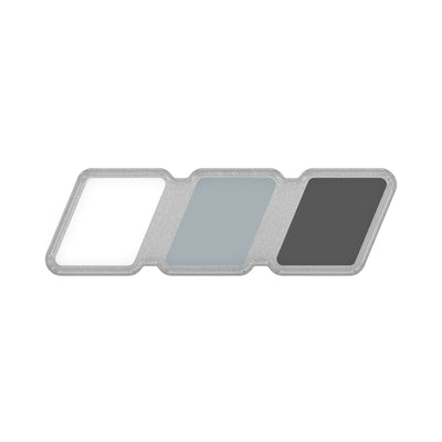 TRI-Color Standard Badge Overlays Fits - Toyota Domed (Standard Badge) Grayscale TRI-Color w/ *OE Color - Silver Sky Metallic