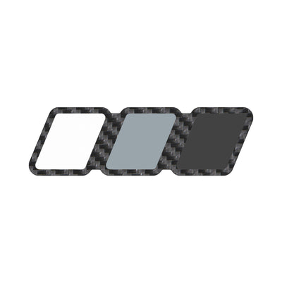 TRI-Color Standard Badge Overlays Fits - Toyota Textured (Standard Badge) Grayscale TRI-Color w/ Real Carbon Fiber(Raw)