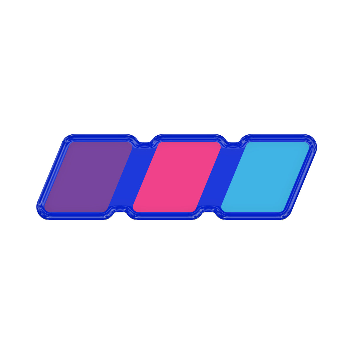 TRI-Color Standard Badge Overlays Fits - Toyota Domed (Standard Badge) Lady TRI-Color w/ *OE Color - Voodoo Blue
