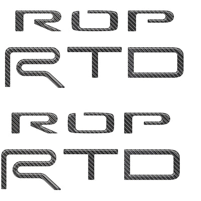 "TRD PRO" Bed Side(PAIR) Letter Inserts Fits 2015-2021 Toyota Tundra Real Carbon Fiber(Domed)