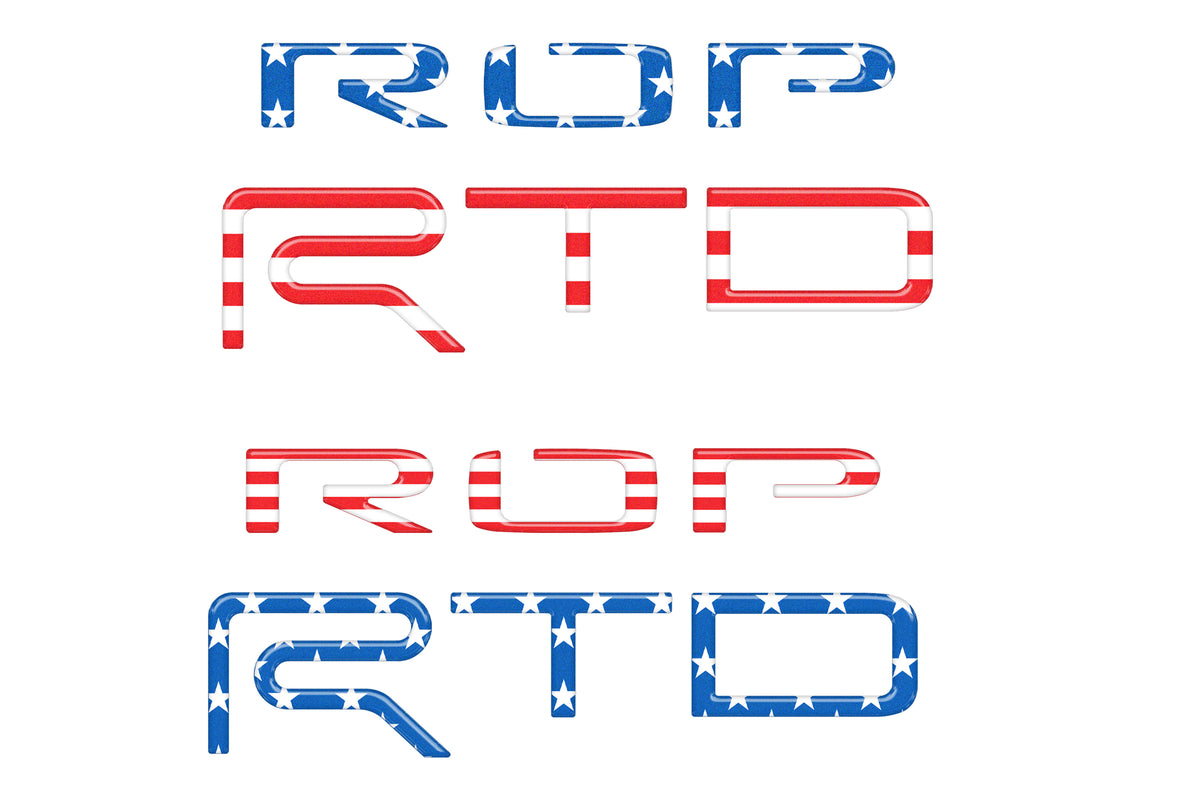 "TRD PRO" Bed Side(PAIR) Letter Inserts Fits 2015-2021 Toyota Tundra American Flag