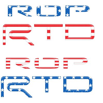 "TRD PRO" Bed Side(PAIR) Letter Inserts Fits 2015-2021 Toyota Tundra American Flag