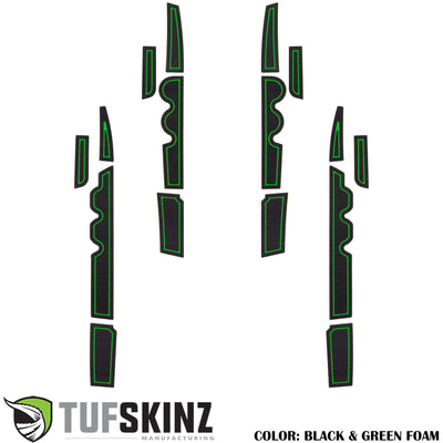 Crew Max Front and Rear Side Door Foam Inserts Fits 2007-2020 Toyota Tundra 4 Door *Crew Max ONLY Black/Green