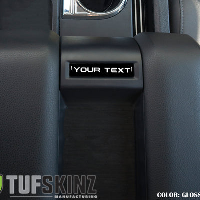 Center Console Badge/Custom Text Accent Trim Fits 2014-2021 Toyota Tundra Gloss Black