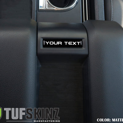 Center Console Badge/Custom Text Accent Trim Fits 2014-2021 Toyota Tundra Matte Black