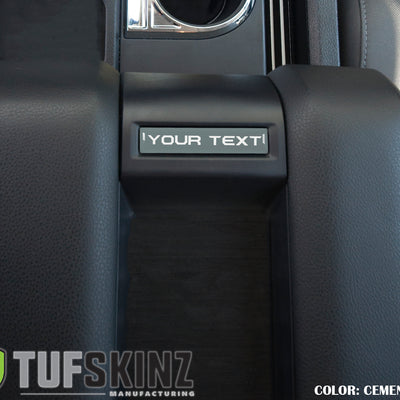 Center Console Badge/Custom Text Accent Trim Fits 2014-2021 Toyota Tundra *OE Color - Cement Gray