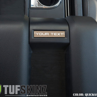 Center Console Badge/Custom Text Accent Trim Fits 2014-2021 Toyota Tundra *OE Color - Quicksand Tan