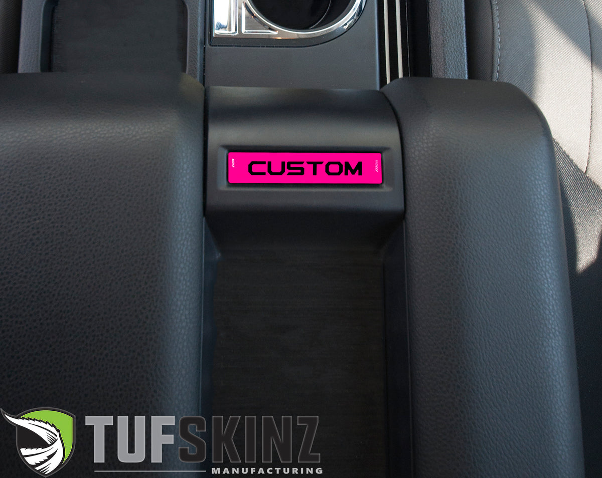 Center Console Badge/Custom Text Accent Trim Fits 2014-2021 Toyota Tundra Hot Pink