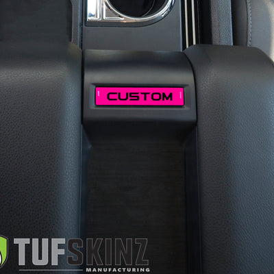 Center Console Badge/Custom Text Accent Trim Fits 2014-2021 Toyota Tundra Hot Pink