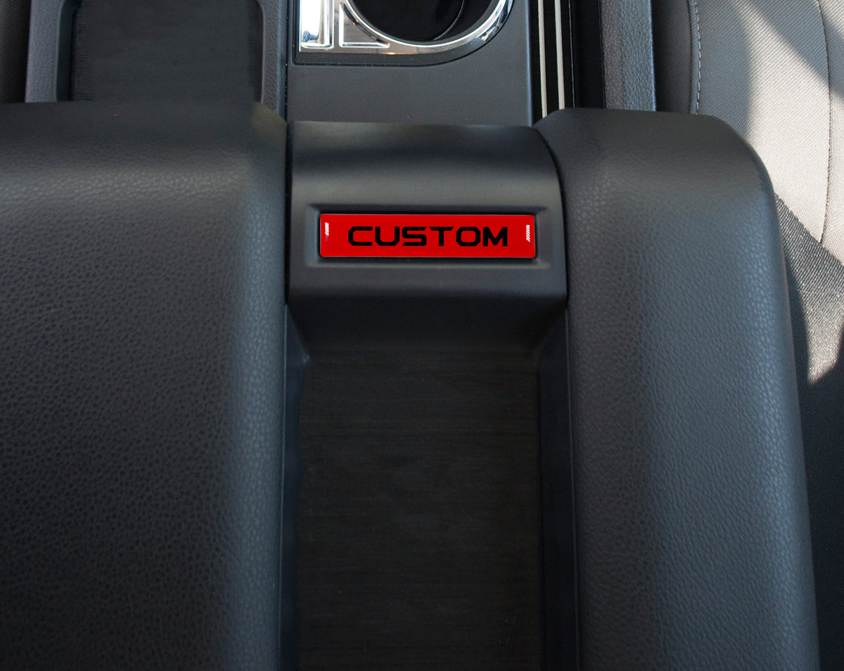 Center Console Badge/Custom Text Accent Trim Fits 2014-2021 Toyota Tundra *OE Color - Gloss TRD Red
