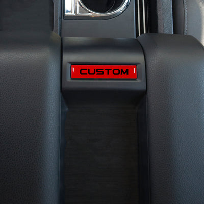 Center Console Badge/Custom Text Accent Trim Fits 2014-2021 Toyota Tundra *OE Color - Gloss TRD Red