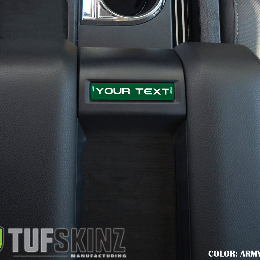Center Console Badge/Custom Text Accent Trim Fits 2014-2021 Toyota Tundra *OE Color - Army Green