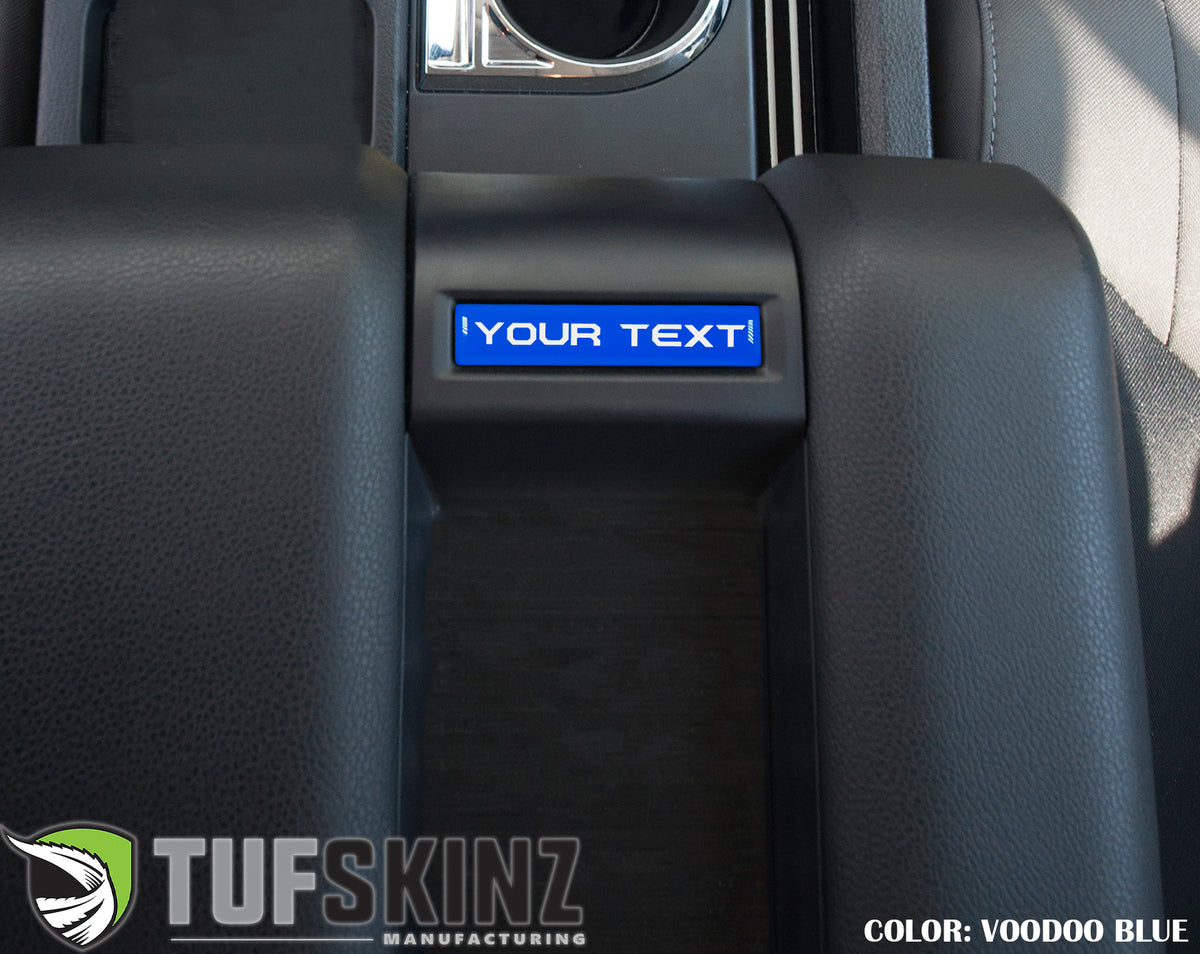 Center Console Badge/Custom Text Accent Trim Fits 2014-2021 Toyota Tundra *OE Color - Voodoo Blue