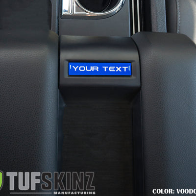 Center Console Badge/Custom Text Accent Trim Fits 2014-2021 Toyota Tundra *OE Color - Voodoo Blue