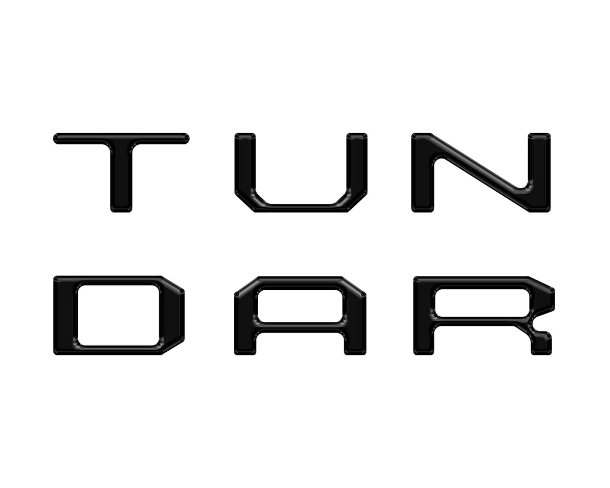 Dual Climate Control Radio "TUNDRA" Letter Inserts Fits 2014-2021 Toyota Tundra Dual Climate Gloss Black