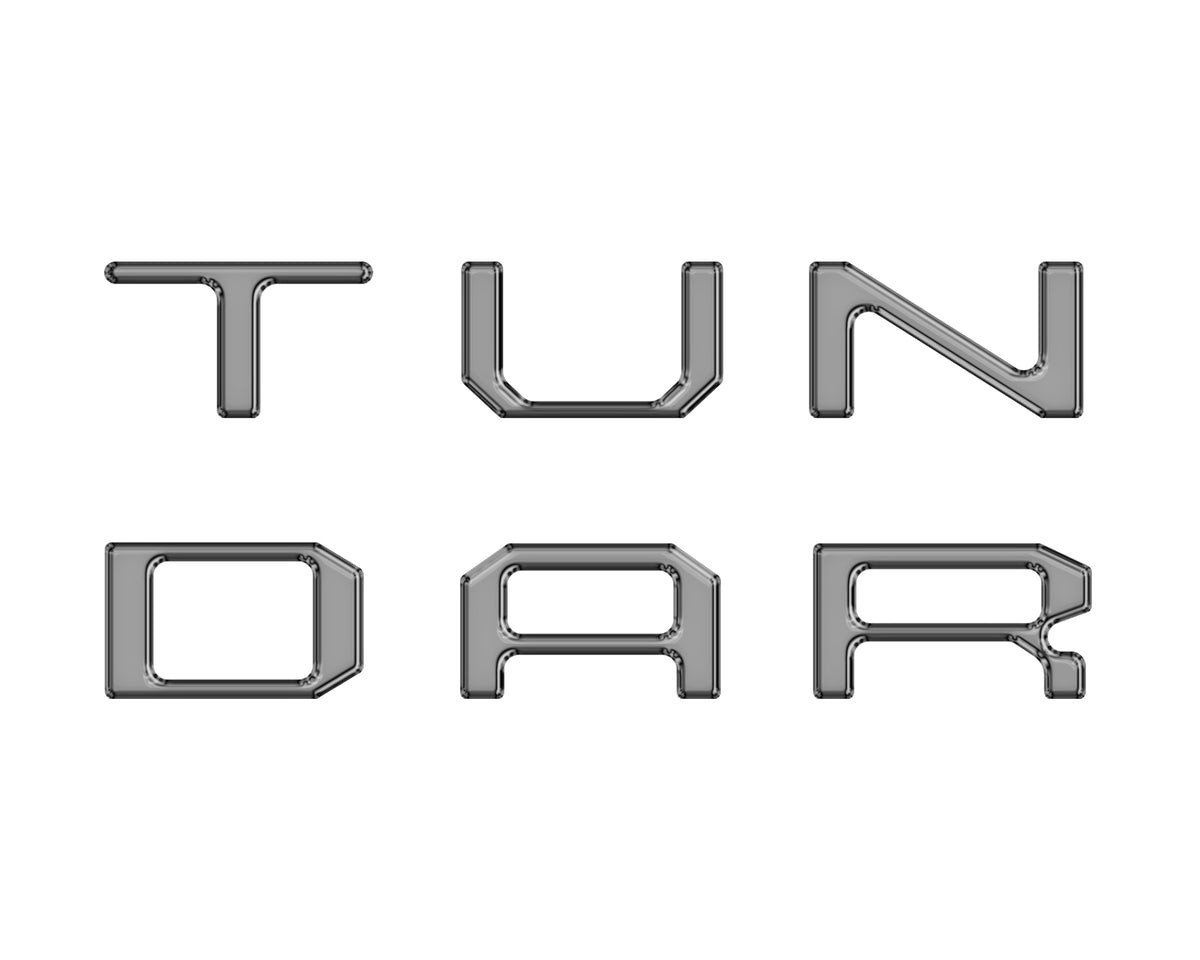 Dual Climate Control Radio "TUNDRA" Letter Inserts Fits 2014-2021 Toyota Tundra Dual Climate Liquid Chrome