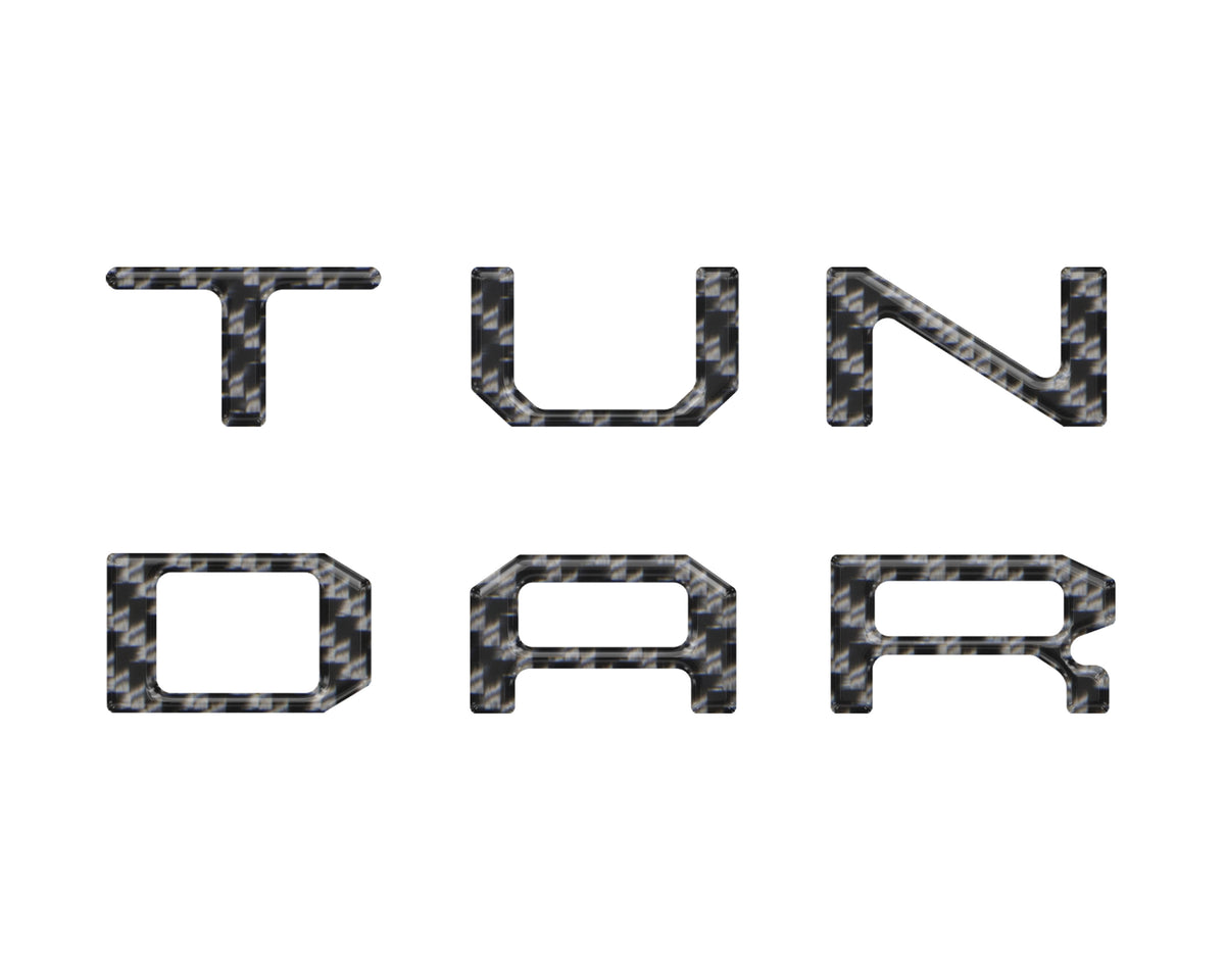 Dual Climate Control Radio "TUNDRA" Letter Inserts Fits 2014-2021 Toyota Tundra Dual Climate Real Carbon Fiber(Domed)