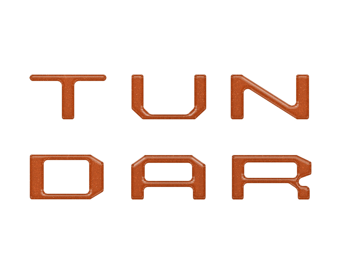 Dual Climate Control Radio "TUNDRA" Letter Inserts Fits 2014-2021 Toyota Tundra Dual Climate Inferno (Similar to EXTERIOR Inferno Orange)