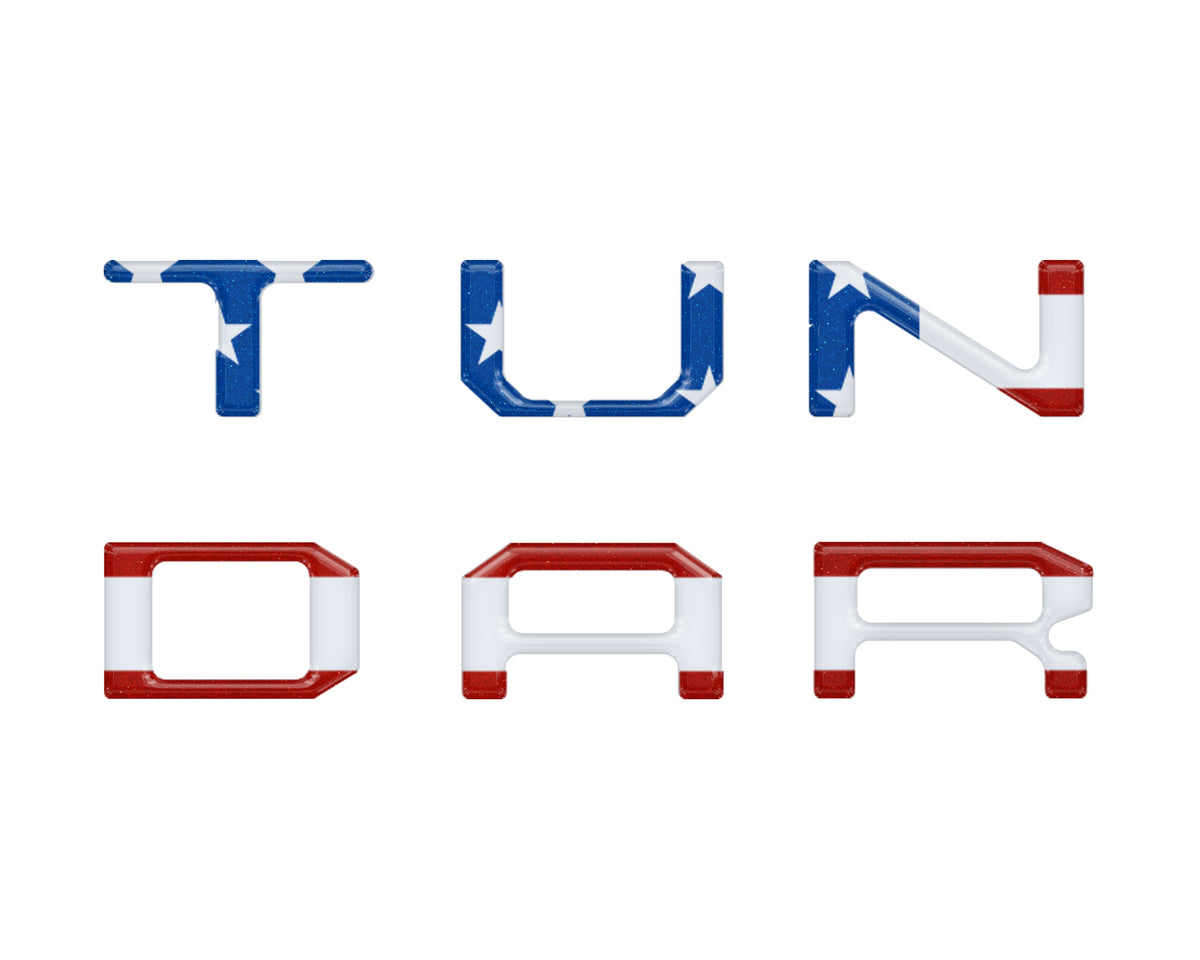 Dual Climate Control Radio "TUNDRA" Letter Inserts Fits 2014-2021 Toyota Tundra Dual Climate American Flag