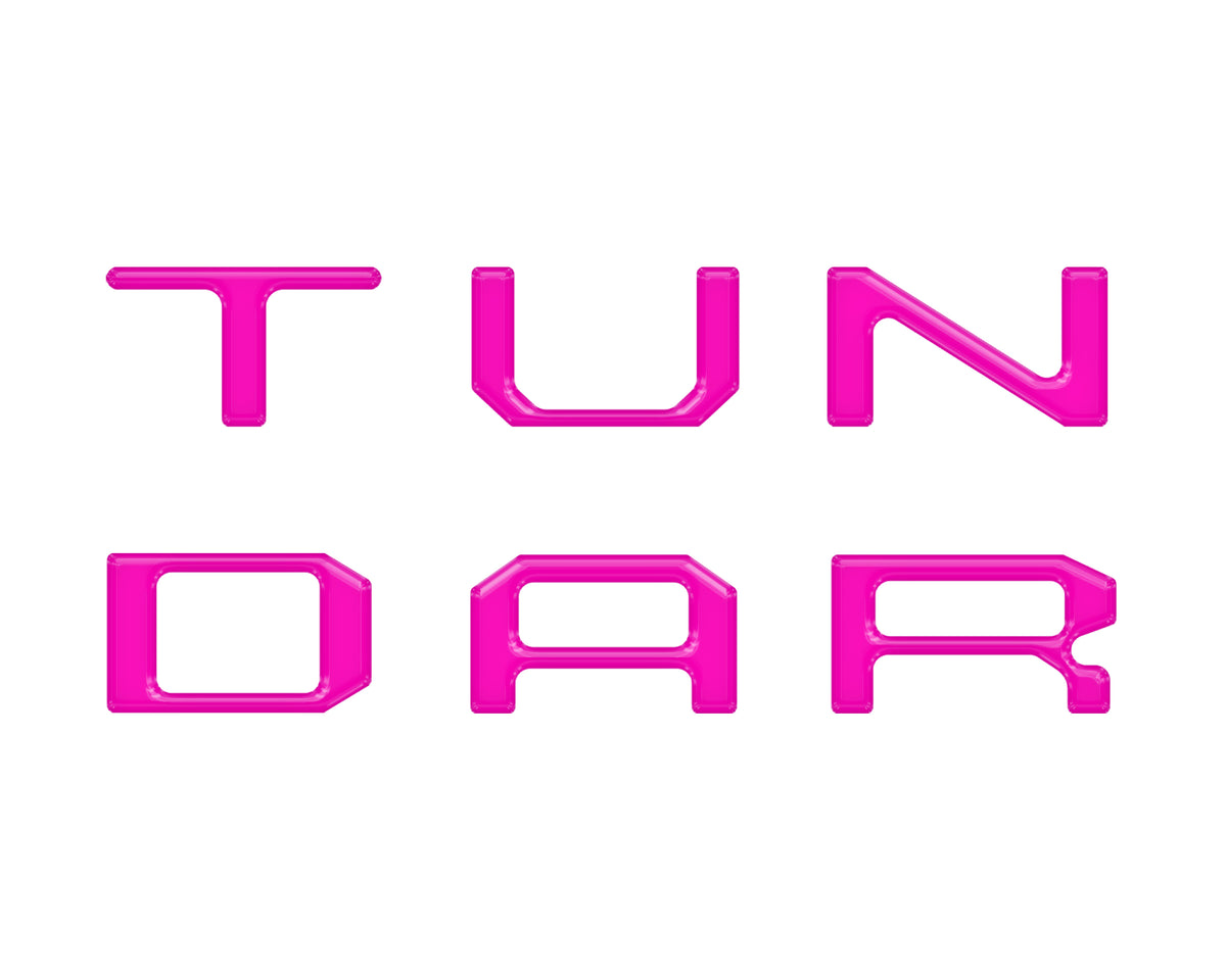Dual Climate Control Radio "TUNDRA" Letter Inserts Fits 2014-2021 Toyota Tundra Dual Climate Hot Pink