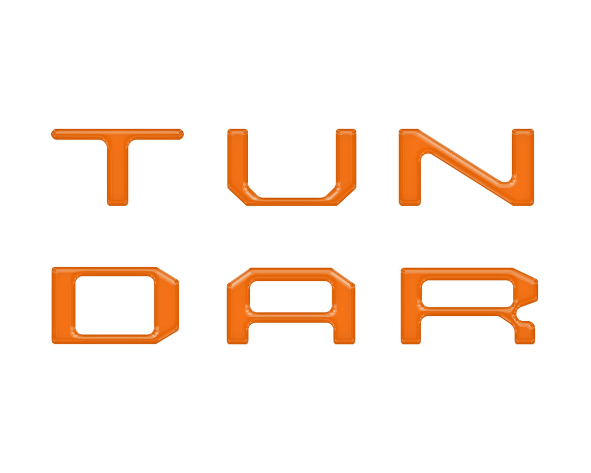 Dual Climate Control Radio "TUNDRA" Letter Inserts Fits 2014-2021 Toyota Tundra Dual Climate Gloss Orange