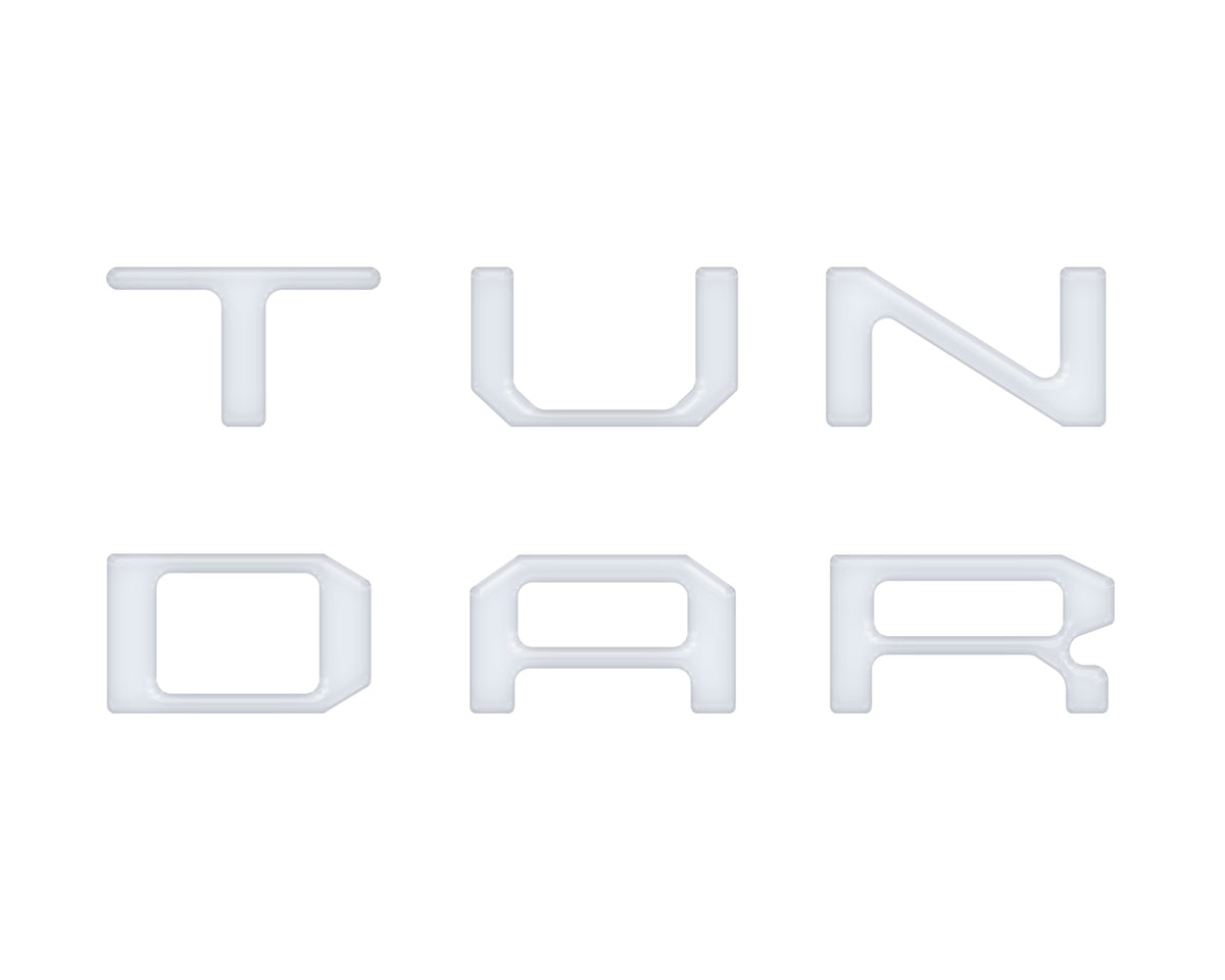 Dual Climate Control Radio "TUNDRA" Letter Inserts Fits 2014-2021 Toyota Tundra Dual Climate Gloss White