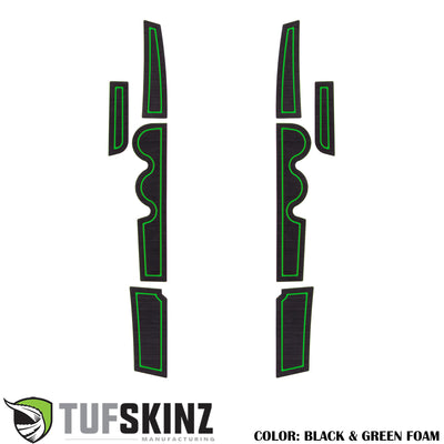 Front Door Side Foam (D-Cab + CrewMax) Inserts Fits 2007-2021 Toyota Tundra Front Doors Only Black/Green