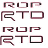 "TRD PRO" Bed Side(PAIR) Letter Inserts Fits 2015-2021 Toyota Tundra Matte Black w/TRD Red Outline