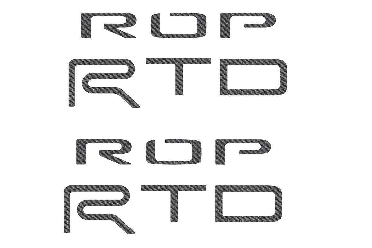 "TRD PRO" Bed Side(PAIR) Letter Inserts Fits 2015-2021 Toyota Tundra Real Carbon Fiber(Raw)