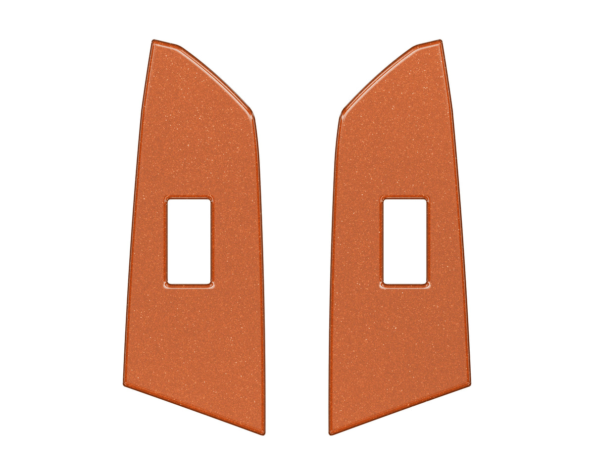 Crewmax Rear Door Switch Panel Accent Trim Fits 2014-2021 Toyota Tundra Rear Doors (CrewMax) Inferno (Similar to EXTERIOR Inferno Orange)