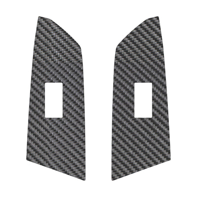 Crewmax Rear Door Switch Panel Accent Trim Fits 2014-2021 Toyota Tundra Rear Doors (CrewMax) Real Carbon Fiber(Raw)