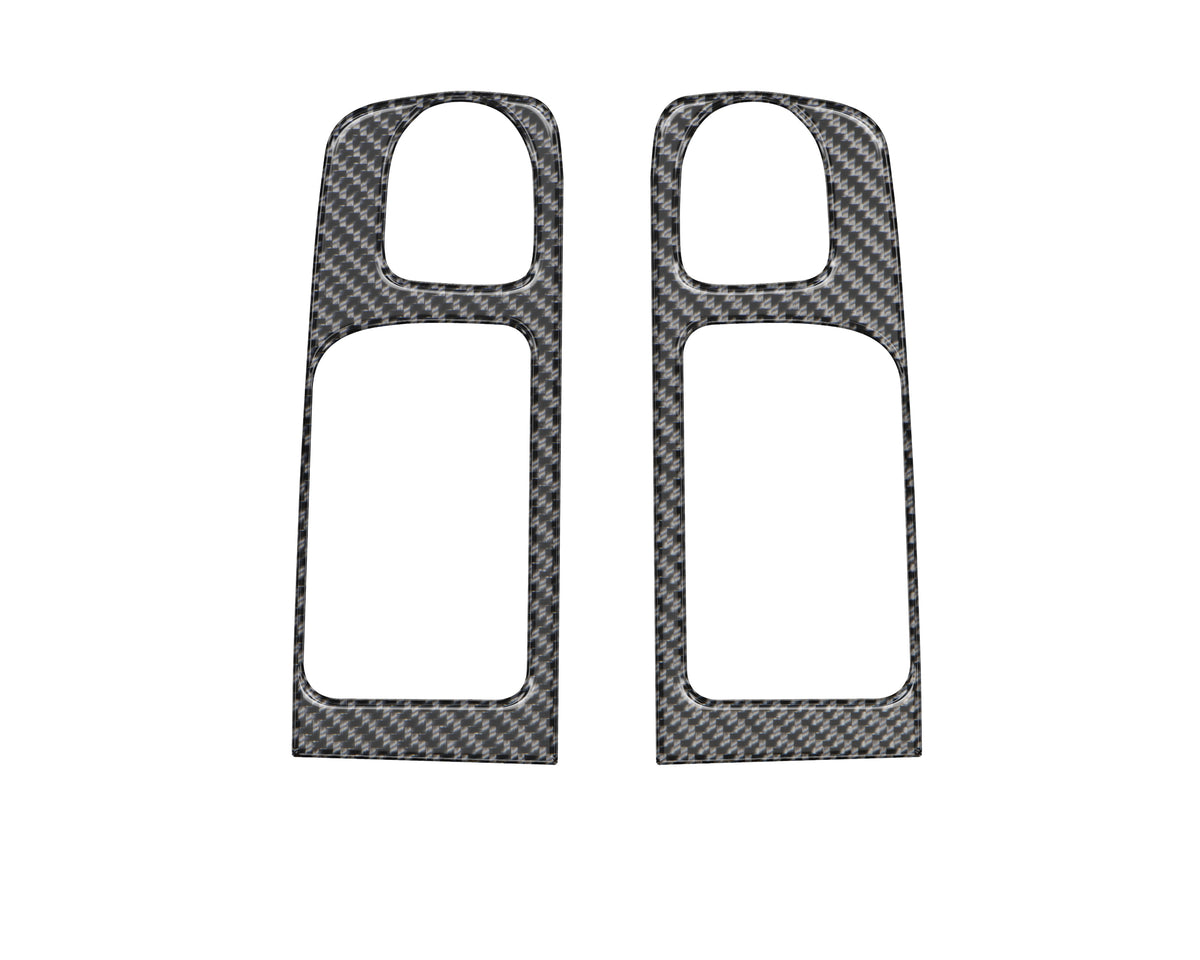 Crewmax Rear Door Pull Panel Accent Trim Fits 2014-2021 Toyota Tundra Rear Doors (CrewMax) Real Carbon Fiber(Domed)