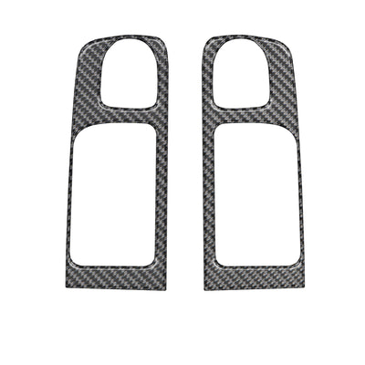 Crewmax Rear Door Pull Panel Accent Trim Fits 2014-2021 Toyota Tundra Rear Doors (CrewMax) Real Carbon Fiber(Domed)